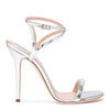 Ellie metallic silver leather sandals