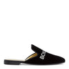 Crystal Black Velvet Flats