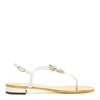 White leather flat sandals