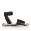 Rocket black leather espadrille