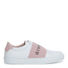 Urban street white and pink logo sneakers