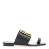 Black leather 4G Flat Sandals