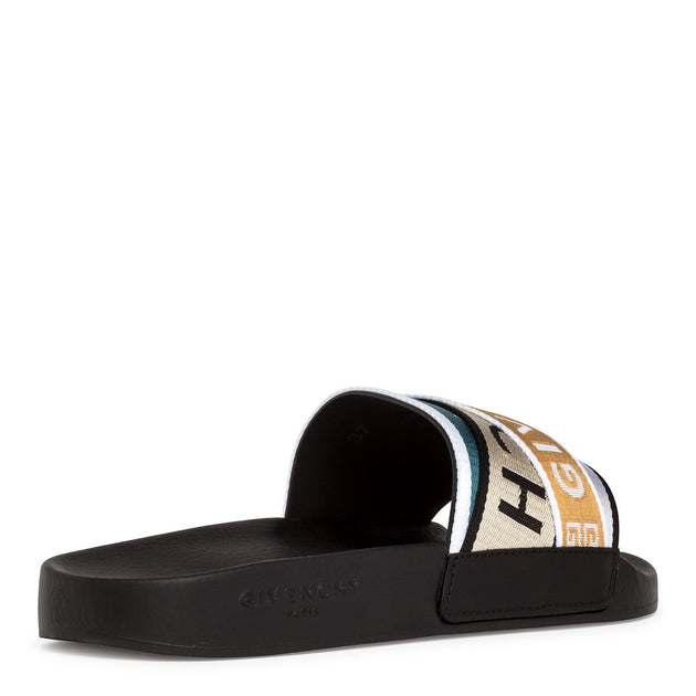 Givenchy multicolor logo strap slides online