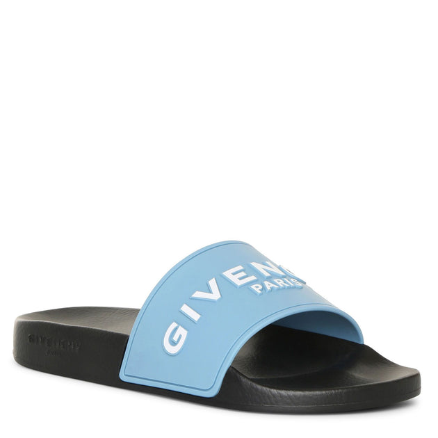Givenchy Sky blue rubber slide sandals Savannahs - Main Image