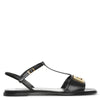 4G black T-bar sandals