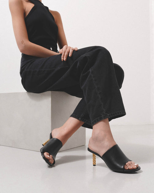 Givenchy | G Cube 70 black leather mules | Savannahs