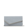 Emmie Silver Glitter Leather Clutch