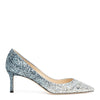 Romy 60 silver blue glitter pumps