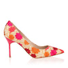 BB90 beige flower embroidered pump
