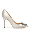 Hangisi 105 silver grey satin pump