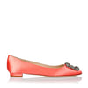 Hangisi Flat peach satin ballerina