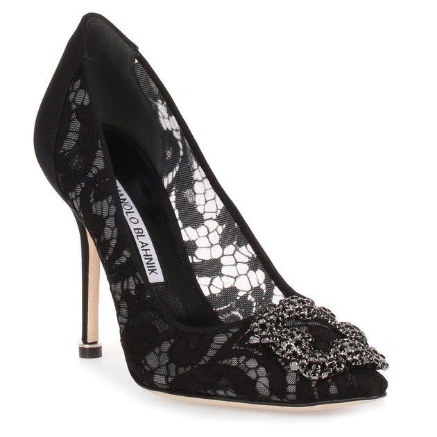 Manolo Blahnik 37 黒 Hangisi 105 Manolo Blahnik | Hangisi 105 black lace pump | Savannahs