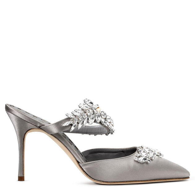 Lurum 90 silver grey satin pumps