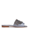Rian grey satin embellished sandals