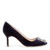 Hangisi 70 dark blue velvet pumps