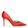 Nadira 90 red satin pumps