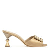 Uliana golden brown satin mules