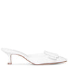 Maysale white leather pumps