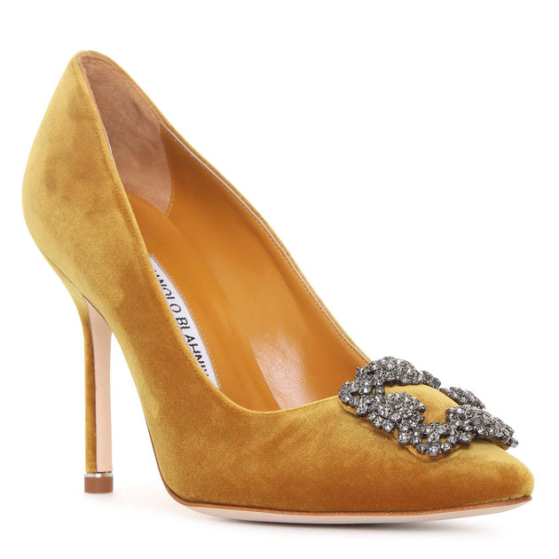 Mustard on sale velvet heels