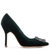 Hangisi 105 velvet dark green pumps