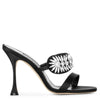 Skysan 105 black satin sandals