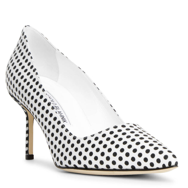 Manolo Blahnik | BB 70 linnen polka dot pumps | Savannahs