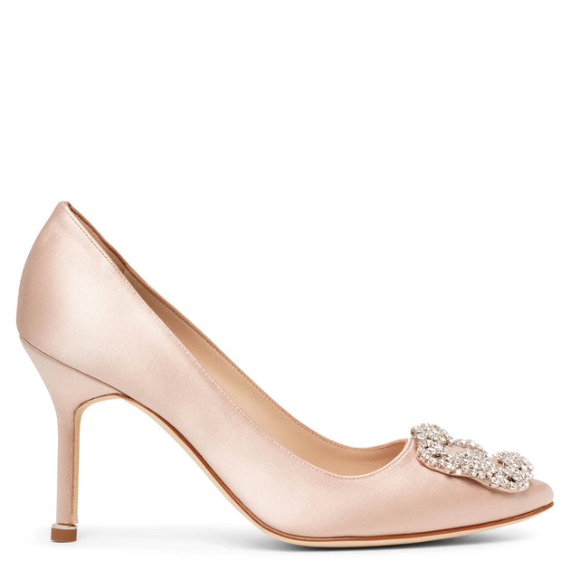 Manolo Blahnik | Hangisi 90 nude satin pumps | Savannahs