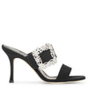 Gable Jewel 90 black crepe mule sandals