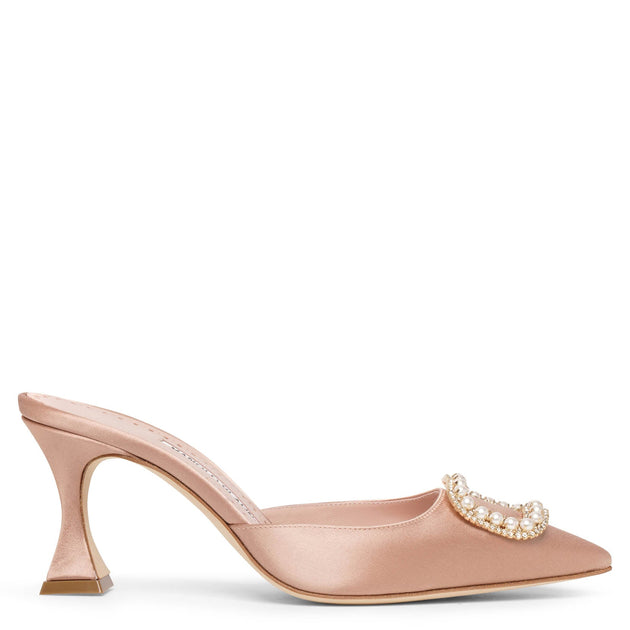 Manolo Blahnik | Fabetamu 70 beige rose mules | Savannahs