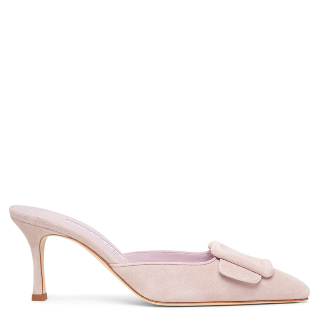 Manolo Blahnik | Maysale 70 light pink suede mules | Savannahs