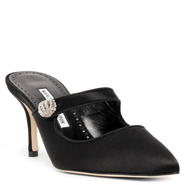 MANOLO BLAHNIK ブラックレースミュール MB22112S-Manolo-Blahnik-