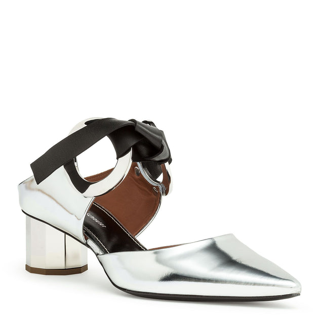 Proenza Schouler | Grommet silver metallic mules | Savannahs