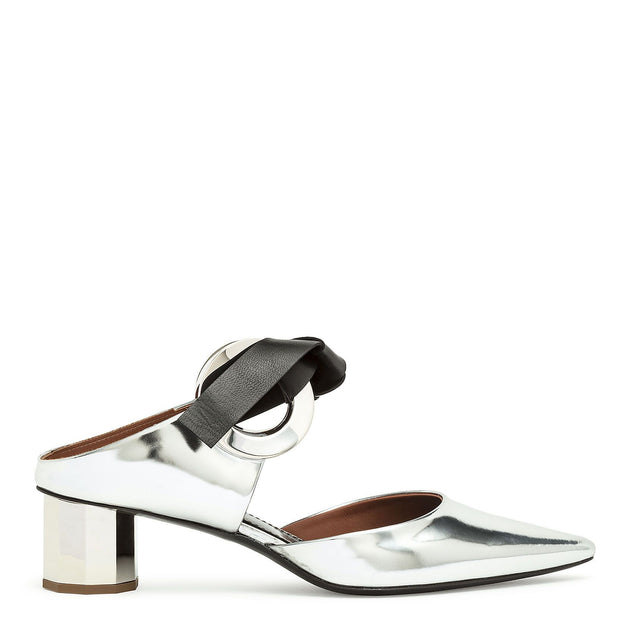 Proenza Schouler | Grommet silver metallic mules | Savannahs