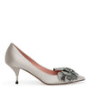 Light beige 60 crystal embellished pumps
