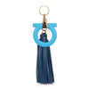 Blue leather Gancio keyring