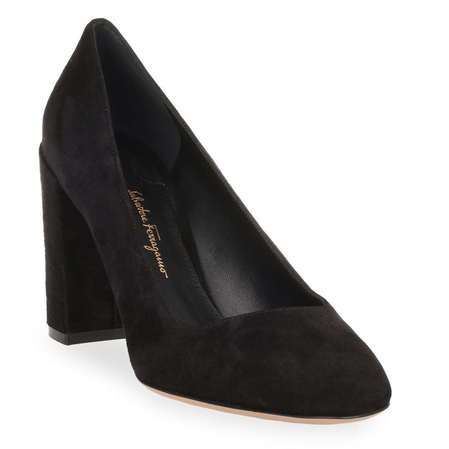 Ferragamo Arezzo 85 black suede pump Savannahs