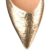 Bari metallic gold embossed ballerina