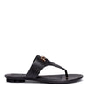 Enfola black leather sandals