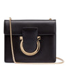 Thalia black leather Gancini shoulder bag