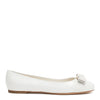 Varina white leather ballerinas