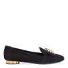 Sarno 10 black suede stud flats
