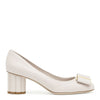 Capua 55 off white calf flower heel pumps