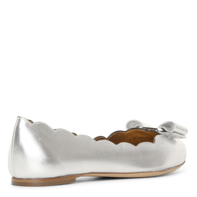 Ferragamo | Varina shell metallic leather flats | Savannahs