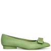 Viva hedren green leather flats