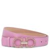 Flamingo 25 leather gancini strass buckle belt