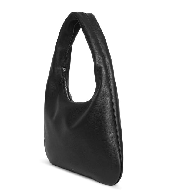 E W Leather Shoulder Bag in Black - The Row