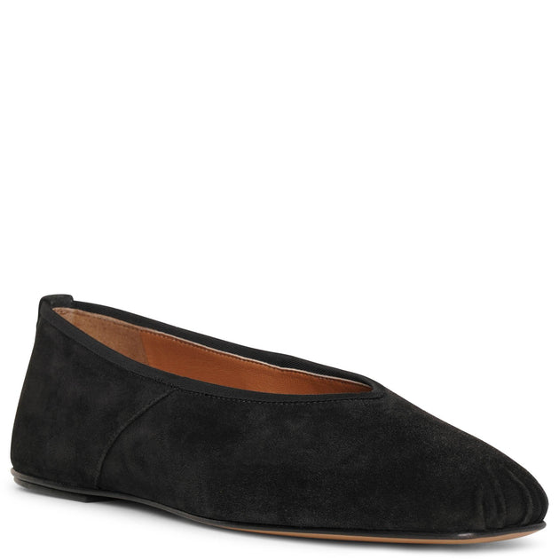 The Row Ballet slipper black suede Savannahs