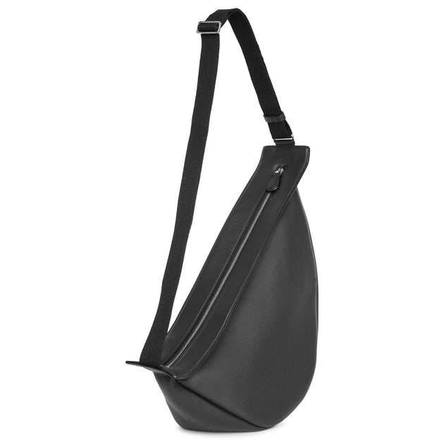 The Row Slouchy Banana Leather Cross Body Bag in Black