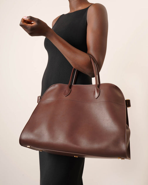 The Row, Soft Margaux 15 black leather bag