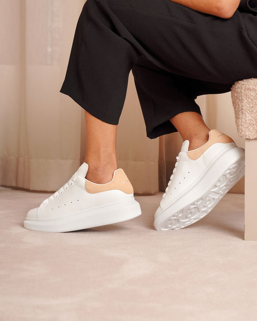 Alexander McQueen Classic white and beige leather sneakers
